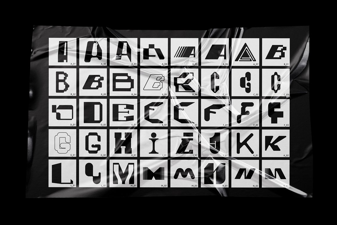 426个街头抽象赛博机能艺术实验性字母形状AI矢量数字现代排版印花设计套装 426 Shapes Letters Numbers Kit by Vanzyst . 第13张