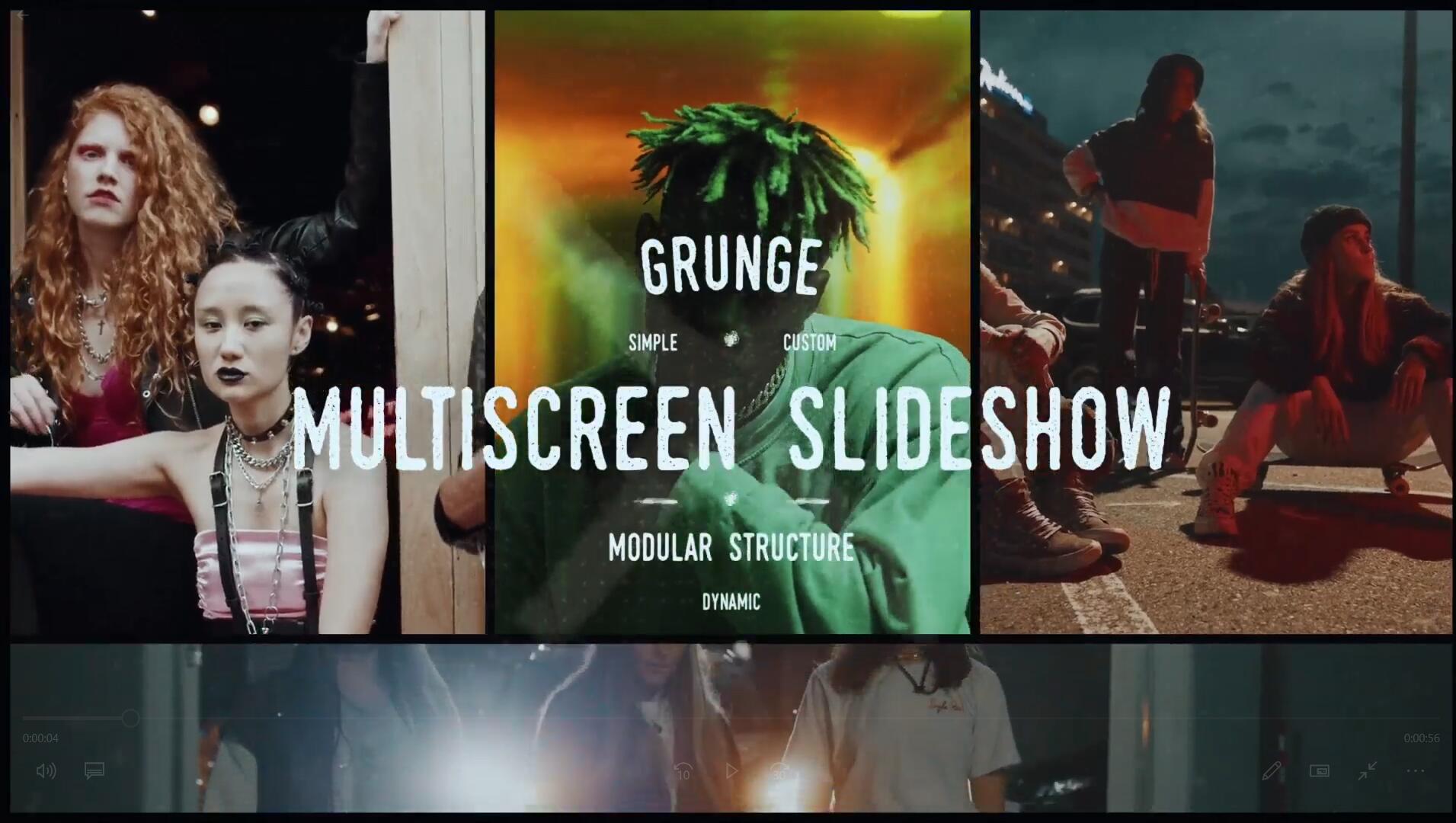 PR模板/预设：嘻哈蒙太奇风格街头手绘潦草笔触拼贴画分屏包装 Grunge Grid Multiscreen Slideshow | Premiere Pro . 第1张