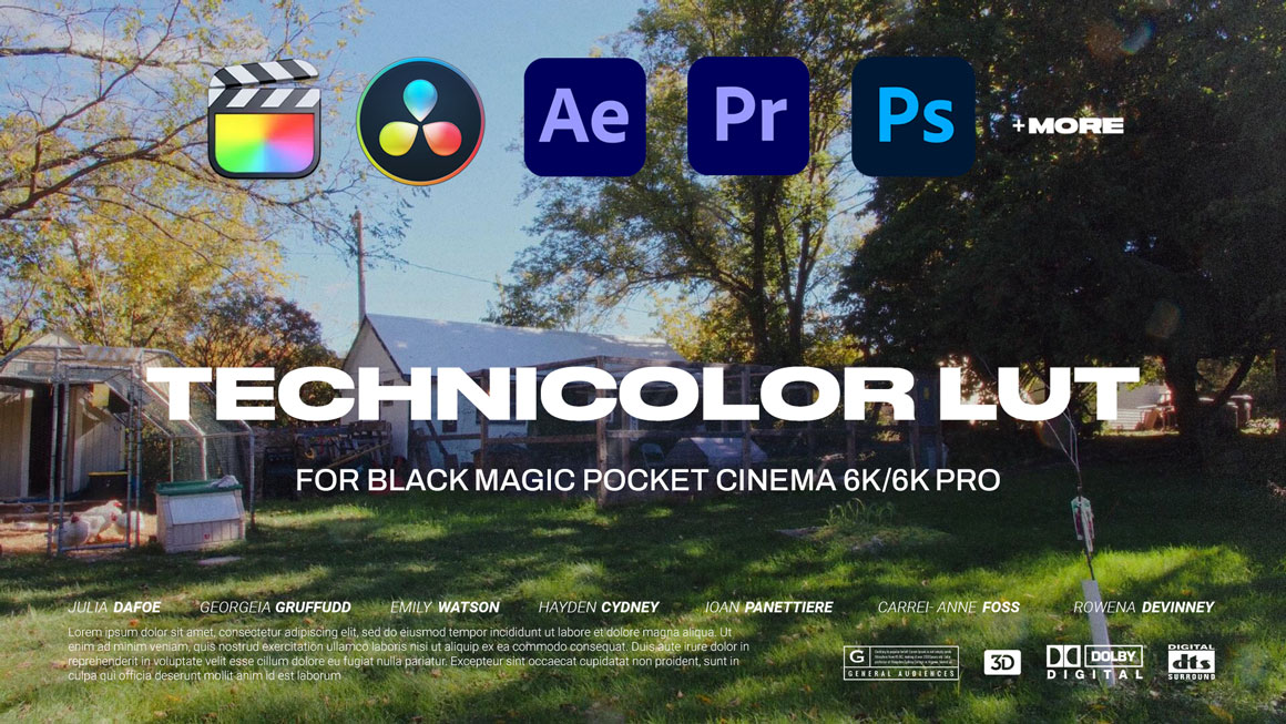 老式彩色电影镜头高饱和外观Luts调色预设 Technicolor LUT Pack for Black Magic Pocket Cinema 6K/6k Pro 插件预设 第1张