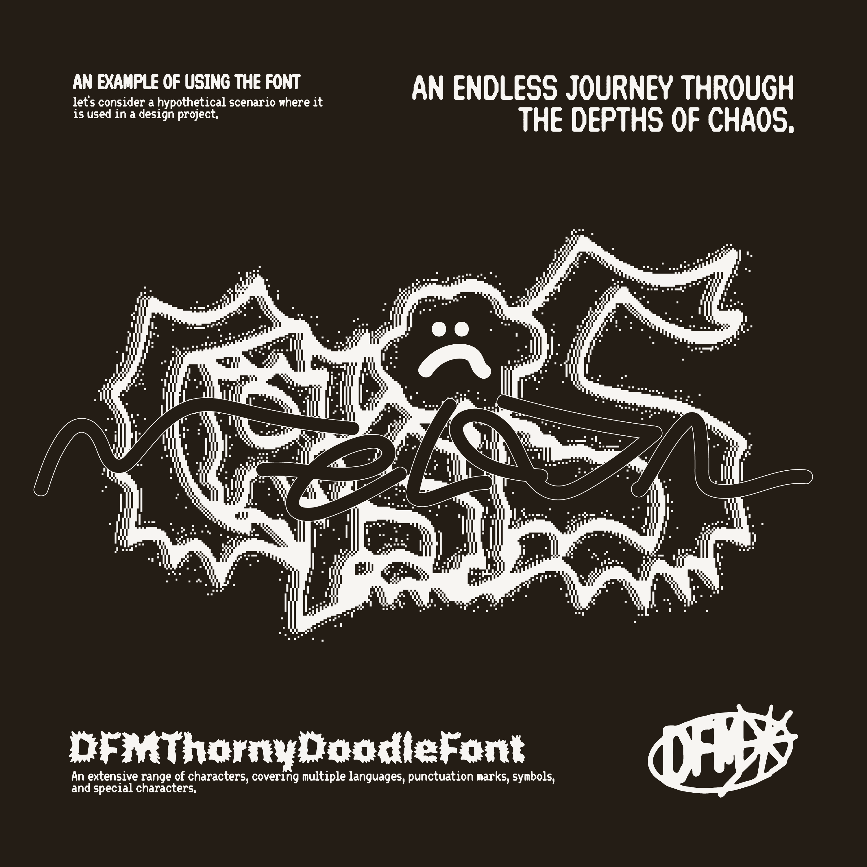 DFM Thorny Doodle Y2K 锐利变形字体，免费商用字体 设计素材 第3张