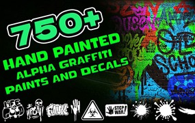 700+街头涂鸦嘻哈艺术字喷漆图案