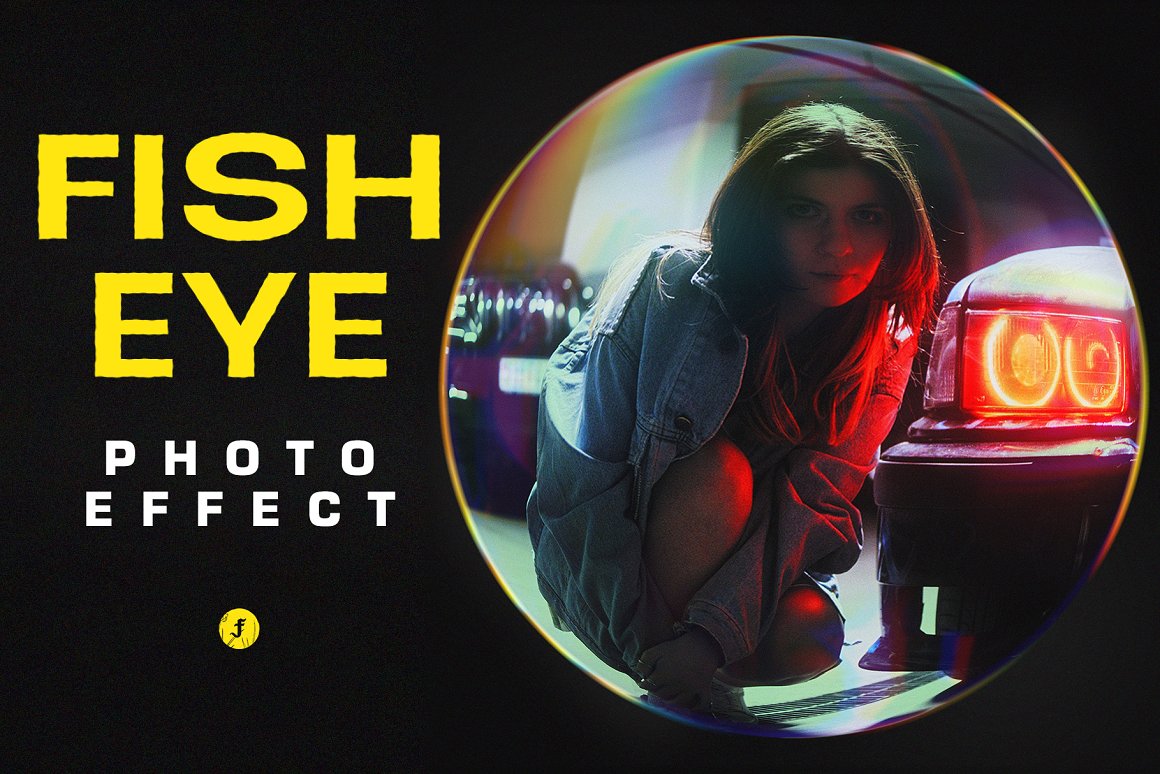 嘻哈新潮鱼眼镜头特效照片处理特效PS样机模版素材 Fisheye Lens Photo Effect . 第1张