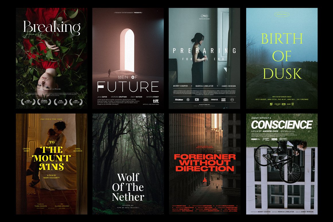 40个优雅电影美学史诗级封面演员表小红书竖屏海报标题PSD模板 Pixflow Movie Posters Vol.1 设计素材 第6张
