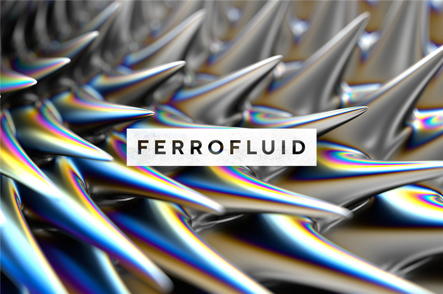 RuleByArt 酸性未来科幻立体三维3D金属有机尖齿异形酸性设计风格PNG设计素材 Ferrofluid Abstract Textures 图片素材 第1张