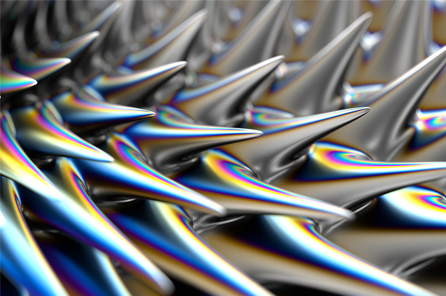 RuleByArt 酸性未来科幻立体三维3D金属有机尖齿异形酸性设计风格PNG设计素材 Ferrofluid Abstract Textures 图片素材 第3张