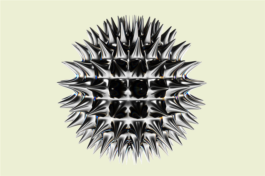 RuleByArt 酸性未来科幻立体三维3D金属有机尖齿异形酸性设计风格PNG设计素材 Ferrofluid Abstract Textures 图片素材 第8张