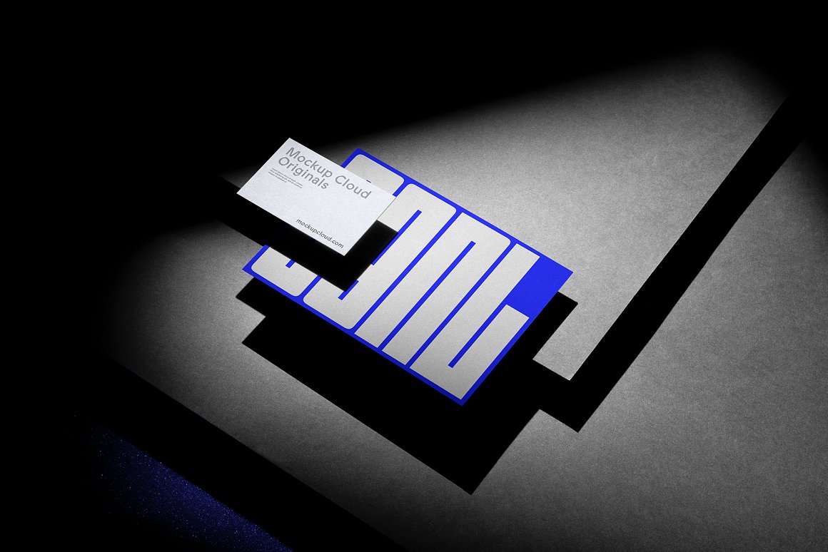 暗黑北欧质感品牌Vi设计商务名片卡片展示贴图PSD样机模板素材 Business Cards Mockups / SGNL Series . 第7张