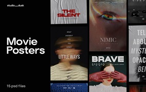 15个好莱坞史诗级电影预告片剧院竖屏电影海报PSD模板 Movie Poster Templates