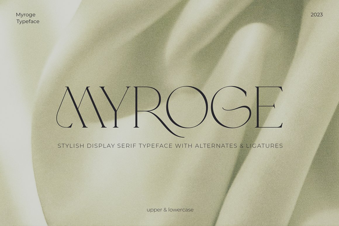 英文字体：优雅细腻奢华化杂志连字品牌海报封面排版衬线字体 MYROGE elegant & stylish serif 设计素材 第7张