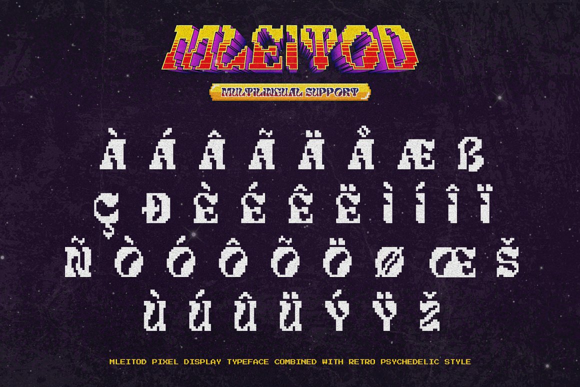复古独特迷幻像素风游戏乐队标题logo设计英文字体安装包 Mleitod . 第8张