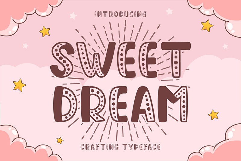 Sweet Dream可爱手绘英文字体 设计素材 第1张