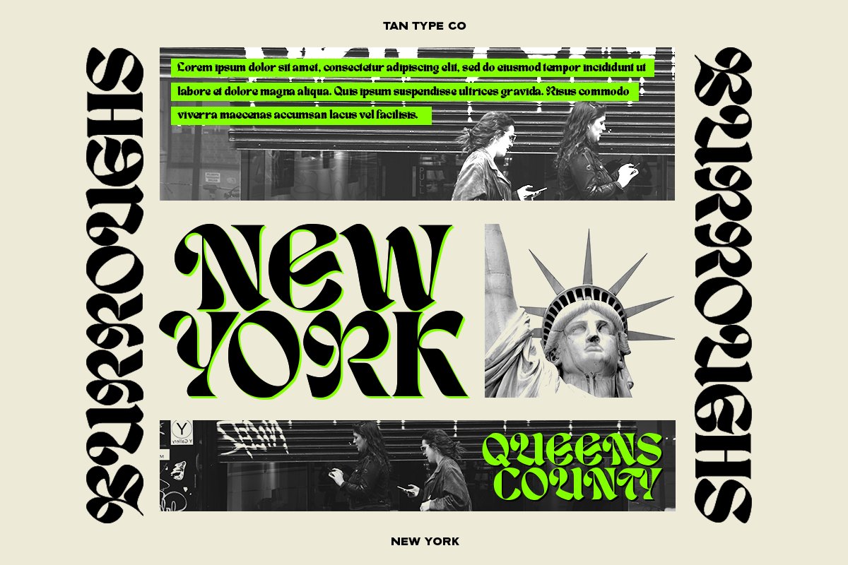 英文字体：复古时尚优雅杂志海报标题设计无衬线字体 TAN - NEW YORK 设计素材 第4张