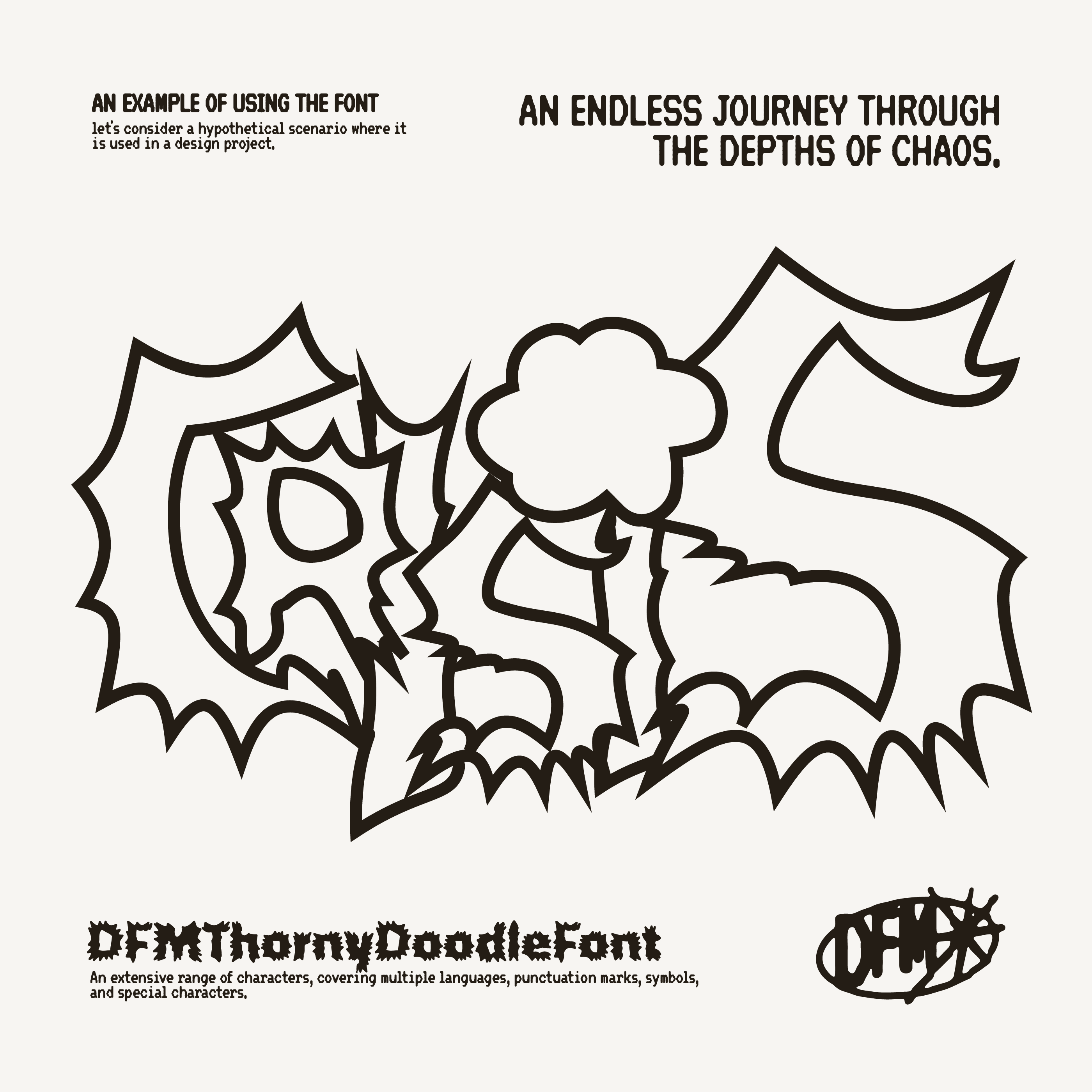 DFM Thorny Doodle Y2K 锐利变形字体，免费商用字体 设计素材 第6张