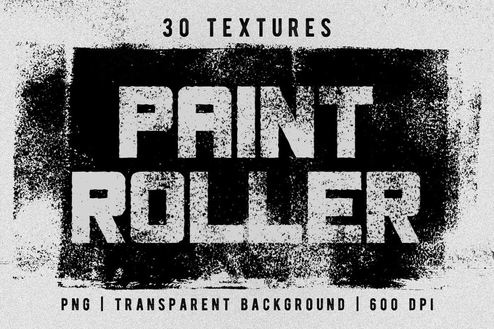 Miksks 30张油漆滚筒叠加纹理复古影印故障特效PNG图片素材 Paint Roller Textures . 第1张