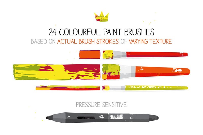 24个丙烯颜料效果AI笔刷 笔刷资源 第3张