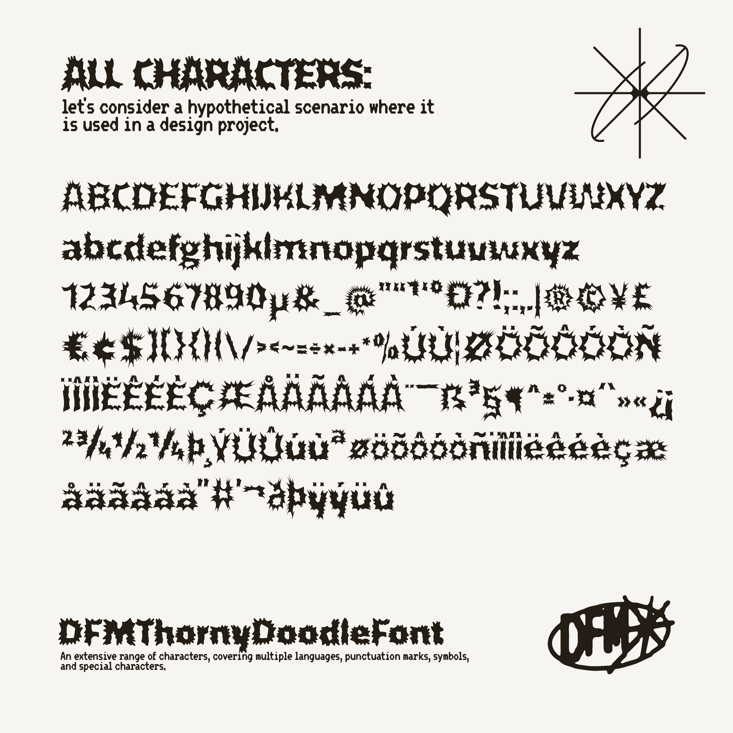 DFM Thorny Doodle Y2K 锐利变形字体，免费商用字体 设计素材 第7张
