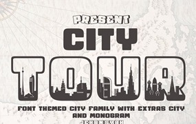 City Tour创意图形英文字体