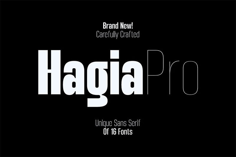 Hagia Pro现代无衬线字体完整版 设计素材 第1张