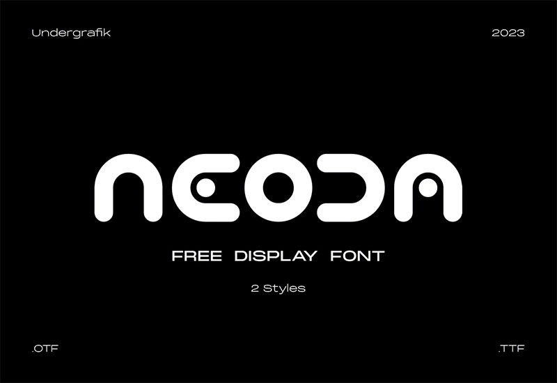 Neoda现代几何英文字体，免费商用字体 设计素材 第1张