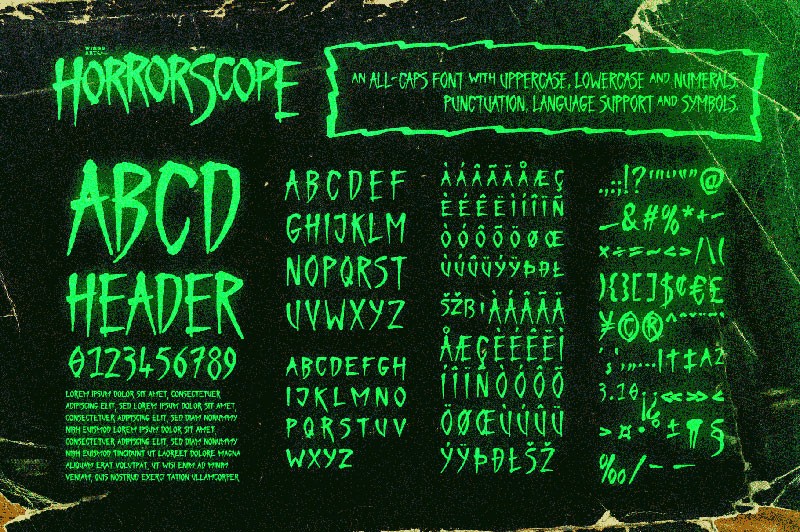 HorrorScope手绘恐怖英文字体 设计素材 第2张