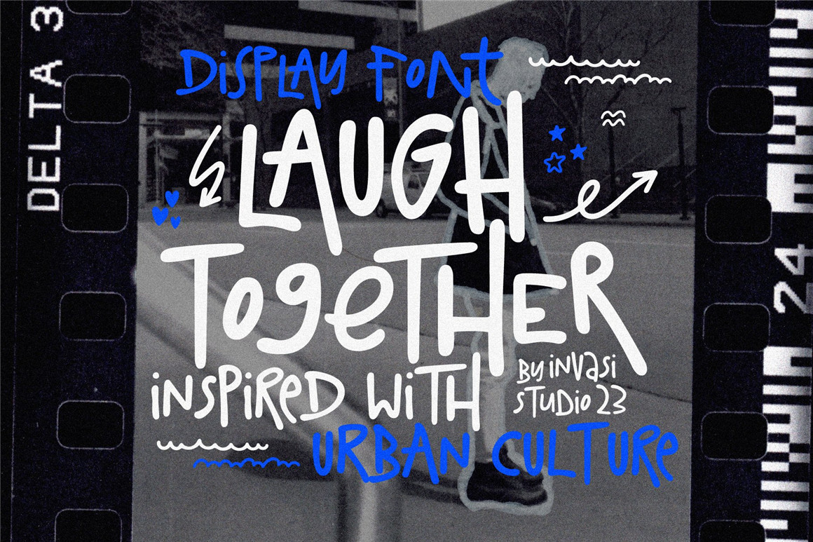 英文字体：趣味大胆城市街头喷雾服饰文化刷漆标记涂鸦英文字体 Laugh Together - Spray Tagging 设计素材 第2张