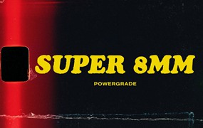 复古SUPER 8MM电影胶片烧伤闪烁模糊颗粒效果达芬奇节点+视频/音效素材 Super 8 Pack Powergrade