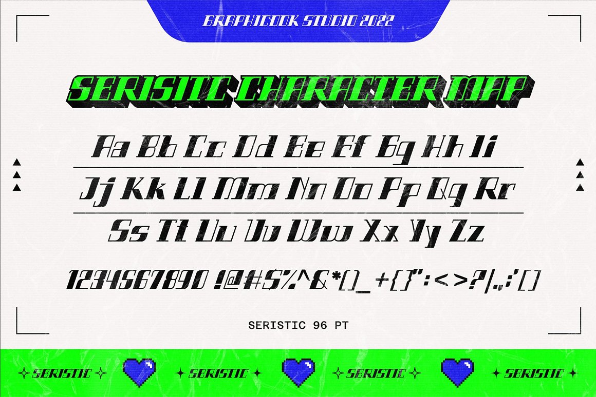 千禧年复古未来科技感Y2K风格标题杂志包装电影字体包 Seristic Y2K Typeface 设计素材 第7张