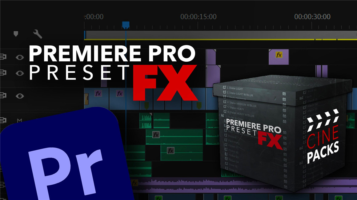 65个嘻哈说唱MV音乐视频相机抖动发光闪烁缩放视频PR转场过渡预设套装 CinePacks – Premiere Pro Preset FX . 第1张