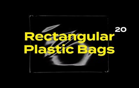 20种高质量矩形透明塑料纹理袋PSD样机模板 Rectangular Plastic Bags