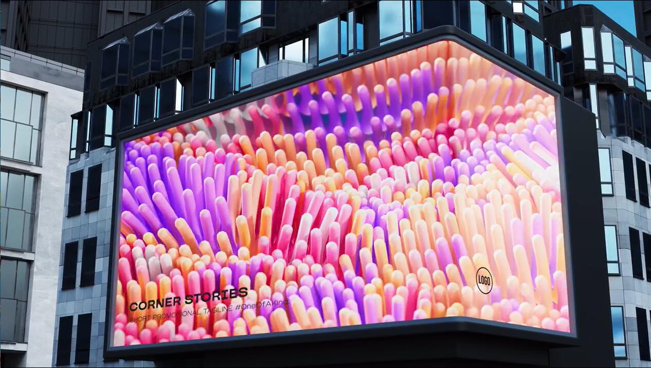 AE模板：10个逼真城市3D弯曲街角广告屏场景效果包 . 第6张