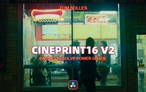 Tom Bolles 复古电影胶片光晕纹理灰尘质感调色节点预设 Cineprint16 Powergrade V2