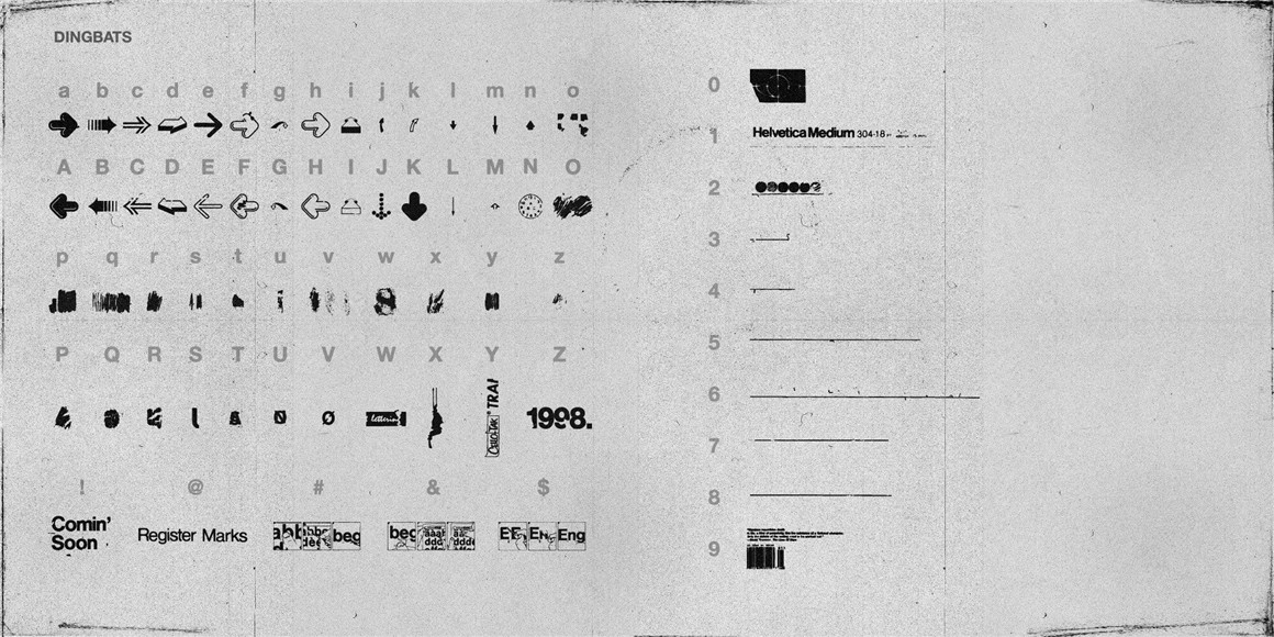 90年代复古做旧墨迹破损砂砾排版贴花转印英文字体下载 Swiss Grit Display Font . 第5张