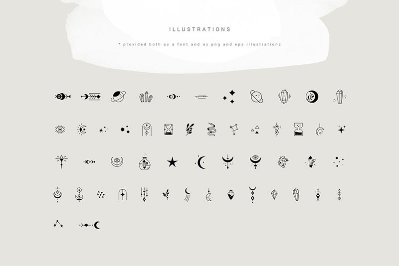 Celestial天体装饰英文字体 设计素材 第4张