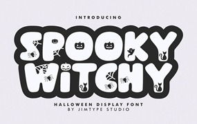 Spooky Witchy万圣节印花字体