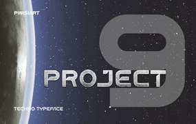 Project 9 未来科技感英文字体