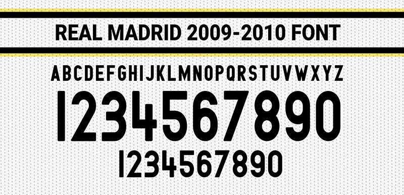 皇家马德里2009-2023赛季球衣字体合集 设计素材 第2张