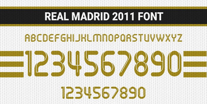 皇家马德里2009-2023赛季球衣字体合集 设计素材 第6张