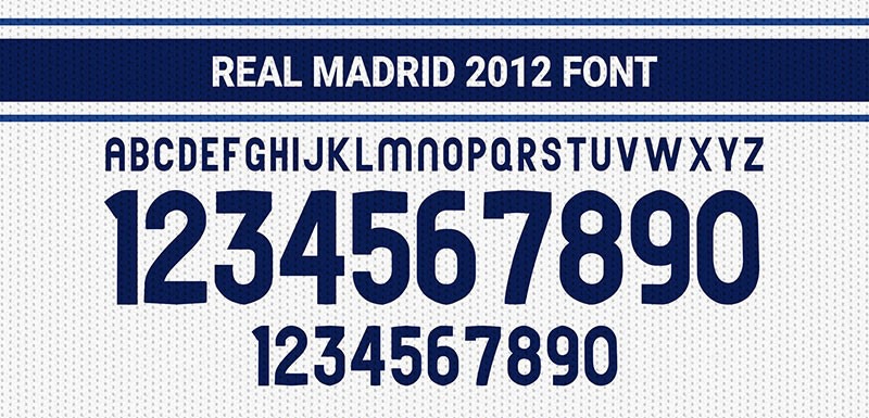 皇家马德里2009-2023赛季球衣字体合集 设计素材 第8张