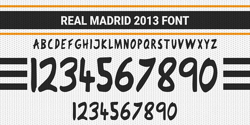 皇家马德里2009-2023赛季球衣字体合集 设计素材 第10张