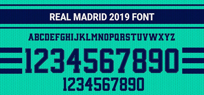 皇家马德里2009-2023赛季球衣字体合集 设计素材 第22张