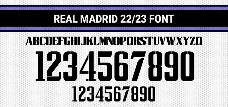 皇家马德里2009-2023赛季球衣字体合集 设计素材 第28张