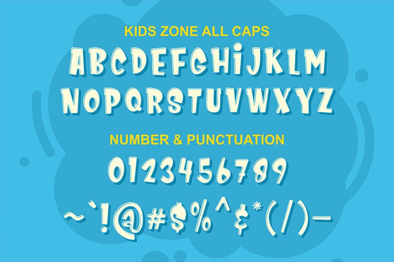 Kids Zone卡通英文字体 设计素材 第3张