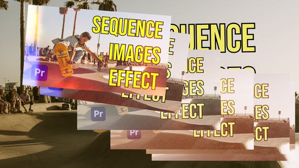 PR模板：高级纸张叠加照片打印拼贴照片墙电影过渡效果包+音效 Sequence Images Effect for PR 插件预设 第1张