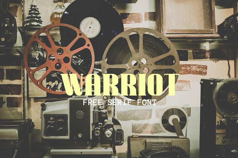 Warriot粗衬线英文字体，免费可商用 设计素材 第1张