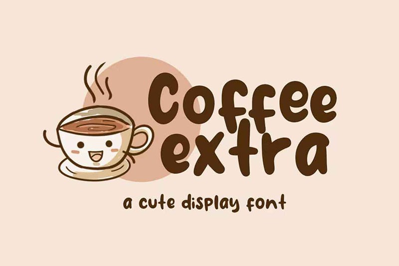 Coffee Extra可爱的英文卡通字体 设计素材 第1张