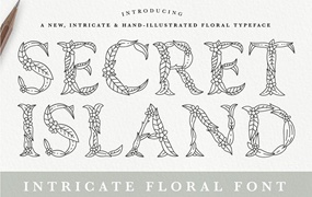 Secret Island花卉图形英文字体