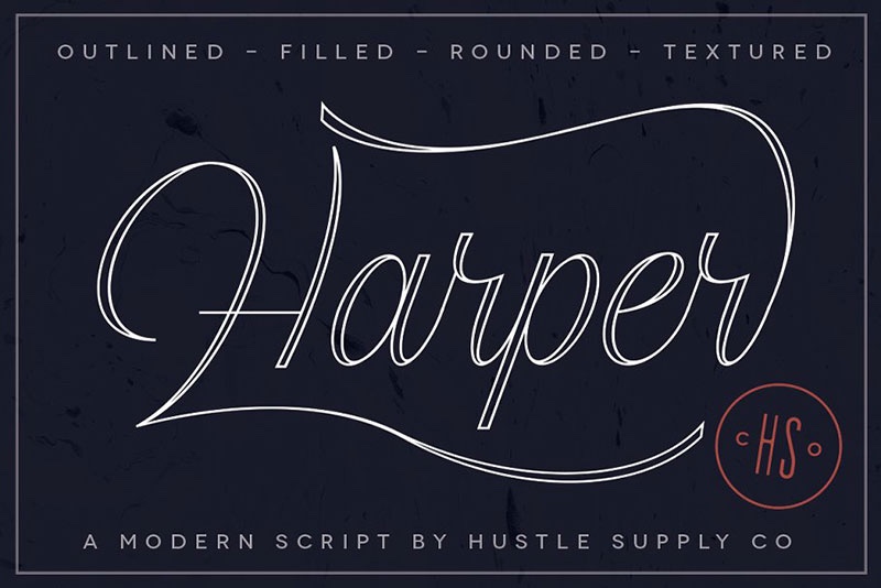 HarperScript流畅线条英文字体 设计素材 第1张