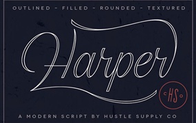 HarperScript流畅线条英文字体