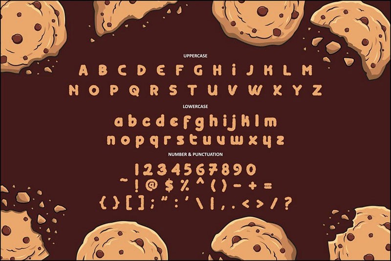 Crunchy Cookies饼干英文字体 设计素材 第2张