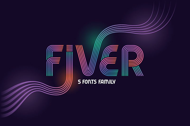 Fiver现代装饰英文字体 设计素材 第1张